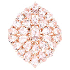 Morganite Flower Ring 4.5 Carats Gold Plated Silver
