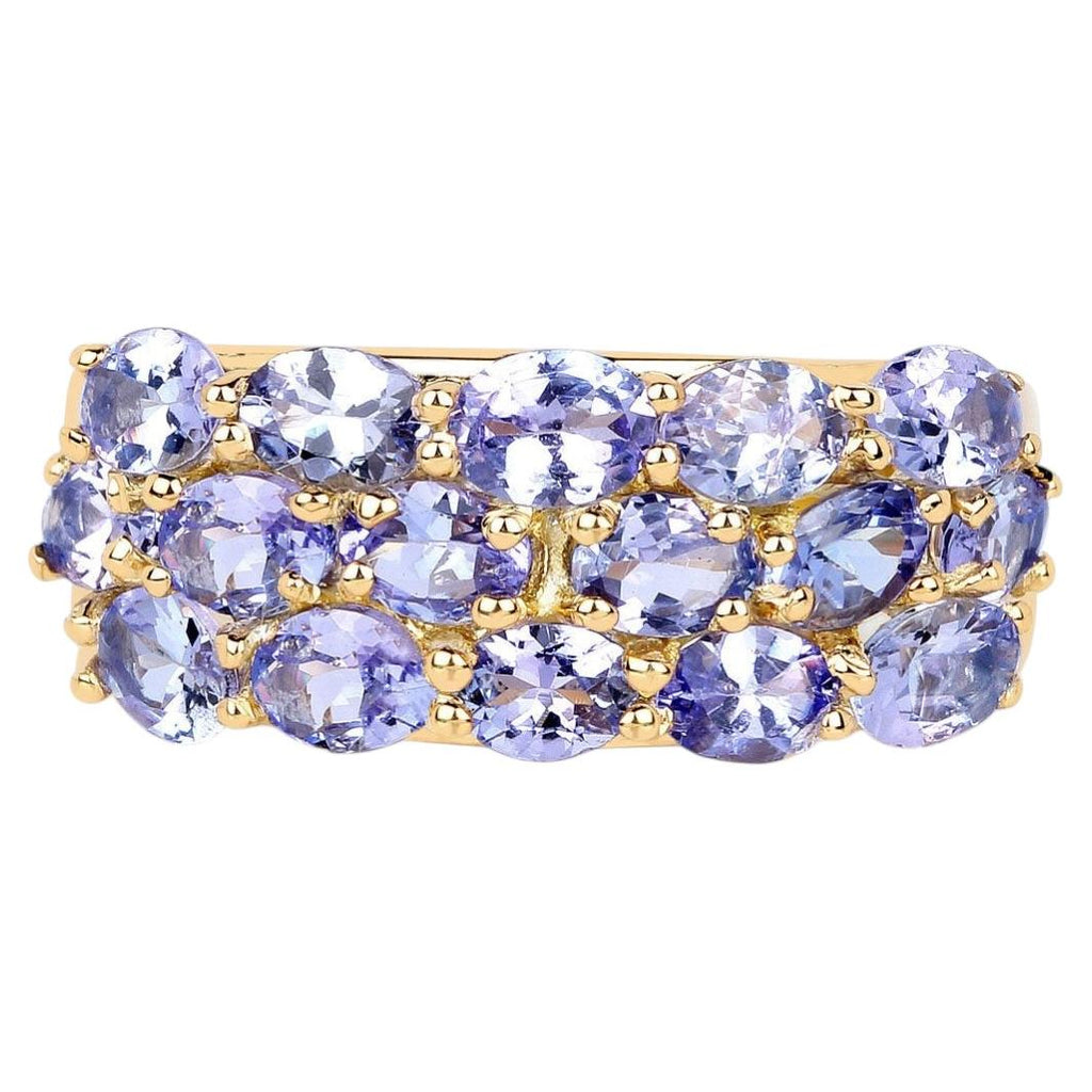 Tanzanite Ring 2.7 Carats Gold Plated Silver