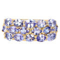 Tanzanite Ring 2.7 Carats Gold Plated Silver