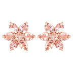 Morganite Stud Earrings 1.94 Carats 10K Rose Gold