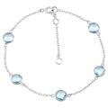 Blue Topaz Bracelet 4.98 Carats Sterling Silver