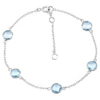 Blue Topaz Bracelet 4.98 Carats Sterling Silver