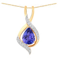 Tanzanite Pendant With Diamonds 2.7 Carats 14K Yellow Gold