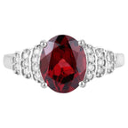 Rhodolite Ring With Diamonds 2.84 Carats 14K White Gold