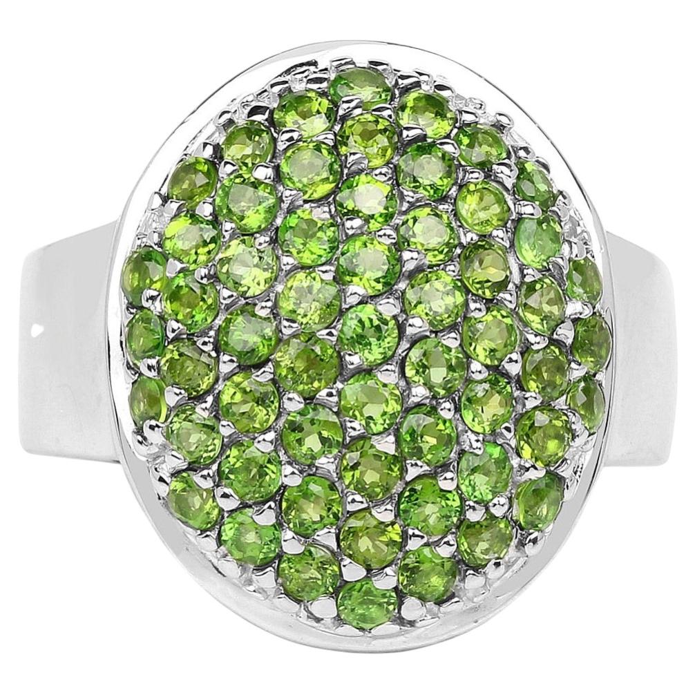 Chrome Diopside Dome Ring 2.16 Carats Sterling Silver