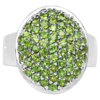 Chrome Diopside Dome Ring 2.16 Carats Sterling Silver