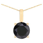 Black Diamond Pendant 3.1 Carats 14K Yellow Gold