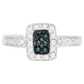 Multicolor Diamond Ring 0.34 Carats Sterling Silver
