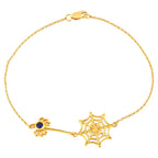 Blue Sapphire Spider Bracelet 0.12 Carats Gold Plated Silver