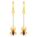 Amethyst Spider Earrings 0.4 Carats Gold Plated Silver