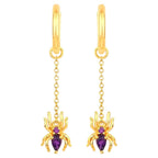 Amethyst Spider Earrings 0.4 Carats Gold Plated Silver