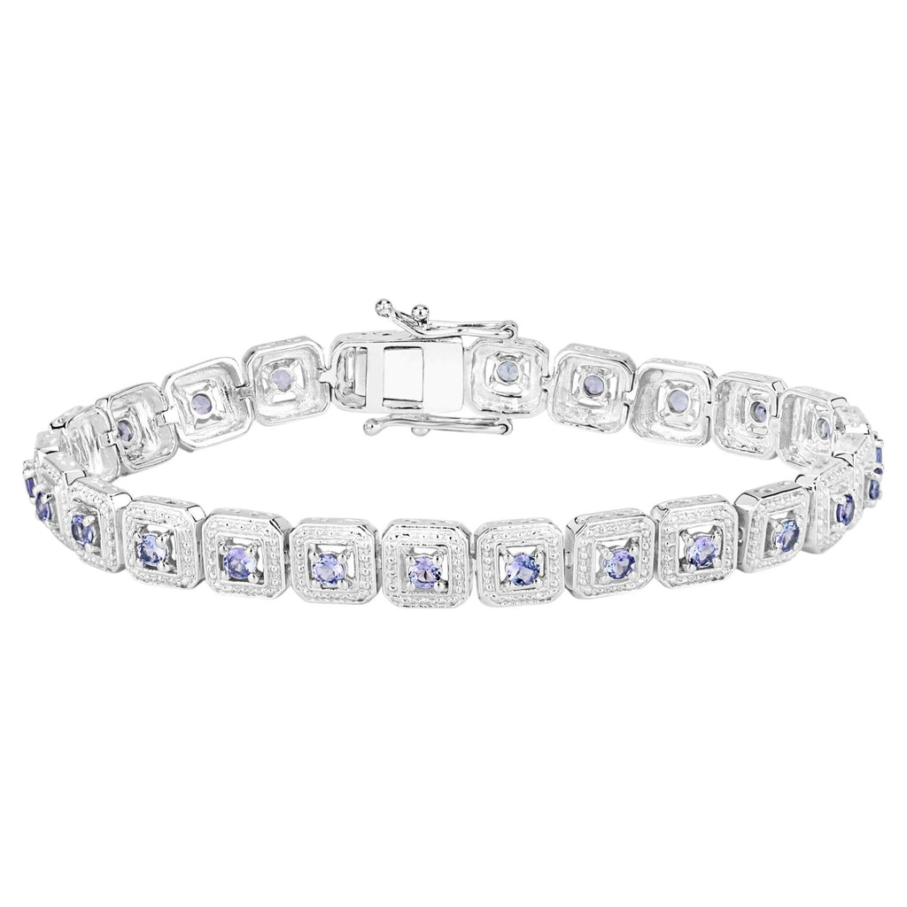 Tanzanite Tennis Bracelet 2.38 Carats Sterling Silver