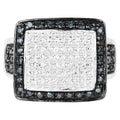 Multicolor Diamond Ring 0.6 Carats Sterling Silver