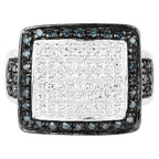 Multicolor Diamond Ring 0.6 Carats Sterling Silver