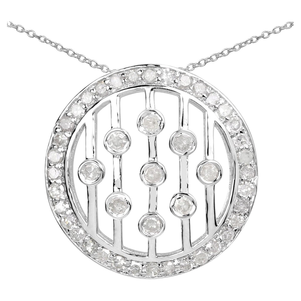 Diamond Pendant 0.5 Carats Sterling Silver