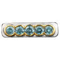 Blue Diamond Ring 0.5 Carats 9K Yellow & White Gold