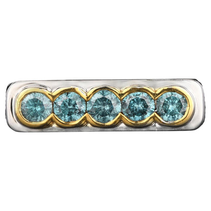 Blue Diamond Ring 0.5 Carats 9K Yellow & White Gold