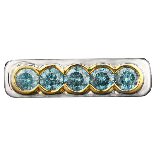 Blue Diamond Ring 0.5 Carats 9K Yellow & White Gold