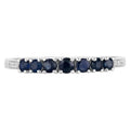 Blue Sapphire Ring With Diamonds 0.38 Carats 14K White Gold