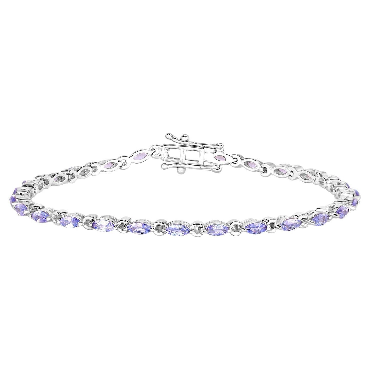 Tanzanite Tennis Bracelet 3.75 Carats Sterling Silver