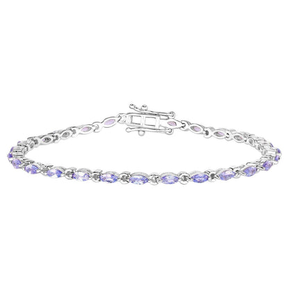 Tanzanite Tennis Bracelet 3.75 Carats Sterling Silver