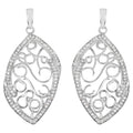 Diamond Dangle Earrings 0.7 Carats Rhodium Plated Silver