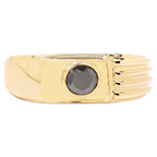Black Diamond Ring 0.24 Carats Gold Plated Silver