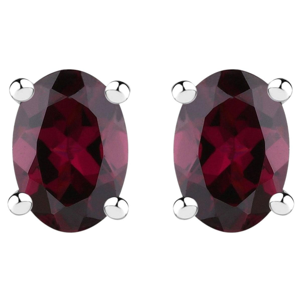 Rhodolite Garnet Stud Earrings 0.54 Carats Sterling Silver