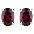 Rhodolite Garnet Stud Earrings 0.54 Carats Sterling Silver