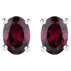 Rhodolite Garnet Stud Earrings 0.54 Carats Sterling Silver