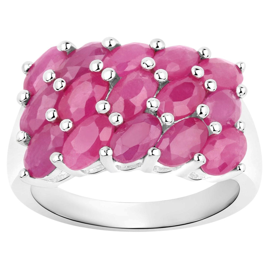 Ruby Ring 4.04 Carats Sterling Silver