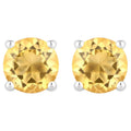 Citrine Stud Earrings 0.88 Carats Sterling Silver