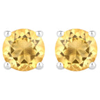 Citrine Stud Earrings 0.88 Carats Sterling Silver