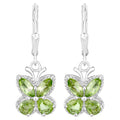 Peridot Butterfly Earrings 2.24 Carats Sterling Silver