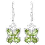 Peridot Butterfly Earrings 2.24 Carats Sterling Silver