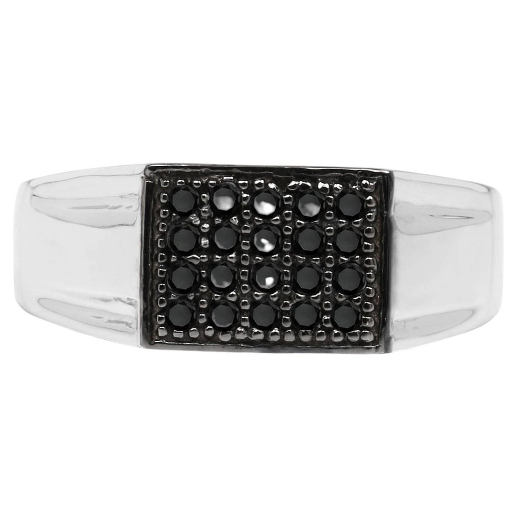 Black Diamond Ring 0.28 Carats Sterling Silver