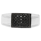 Black Diamond Ring 0.28 Carats Sterling Silver