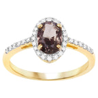 Pink Sapphire Ring With Diamonds 1.66 Carats 14K Yellow Gold