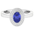 Tanzanite Ring With Diamonds 0.88 Carats 14K White Gold