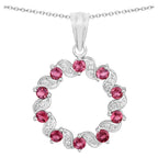 Pink Tourmaline Pendant With White Topaz 1.26 Carats Sterling Silver