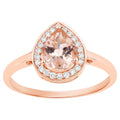 Morganite Ring With Diamonds 0.98 Carats 14K Rose Gold