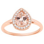 Morganite Ring With Diamonds 0.98 Carats 14K Rose Gold
