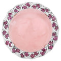 Pink Opal Ring With Rhodolite Garnet 14.4 Carats Sterling Silver