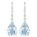 Swiss Blue Topaz Earrings 7.5 Carats Sterling Silver