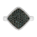 Blue Diamond Ring 0.26 Carats Sterling Silver