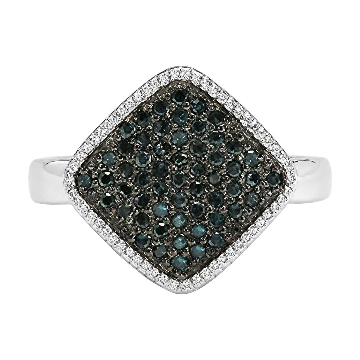 Blue Diamond Ring 0.26 Carats Sterling Silver