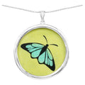 Glass Butterfly Pendant 29.4 Carats Sterling Silver