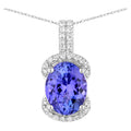Tanzanite Pendant With Diamonds 2.48 Carats 14K White Gold