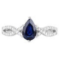 Blue Sapphire Ring With Diamonds 1.1 Carats 14K White Gold