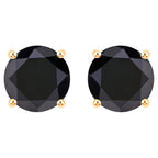 Black Diamond Earrings 3.82 Carats 14K Yellow Gold